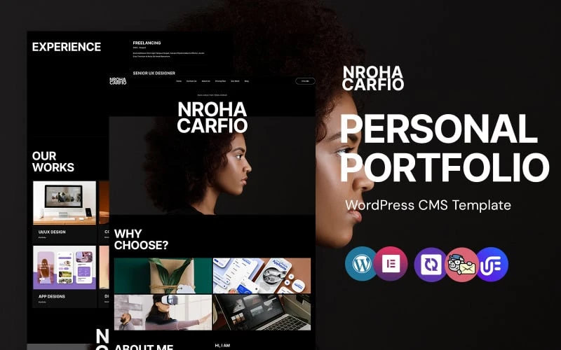 Nroha - personal portfolio WordPress Elementor Theme