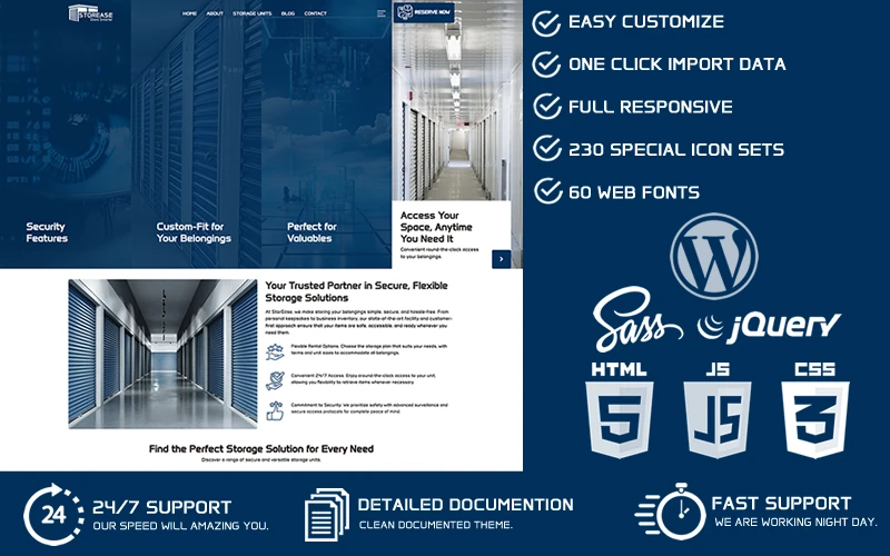 StorEase - Self Storage WordPress Theme