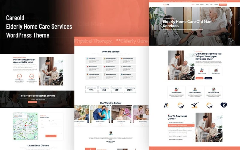 Careold - Elderly Home Care Services, Clinic, Health, Doctor Elementor WordPress Theme