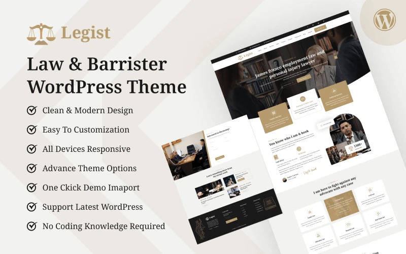 Legist - Law & Barrister Personal Portfolio WordPress Theme