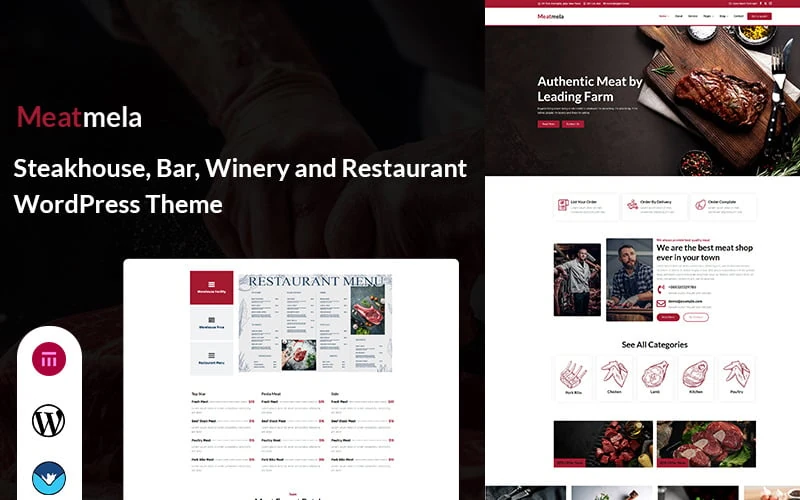 Meatmela - Steakhouse, Bar, Meat, Winery and Restaurant WordPress Theme