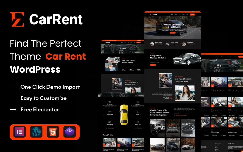 EZ Car Rent: Ultimate Car Rental & Booking WordPress Theme