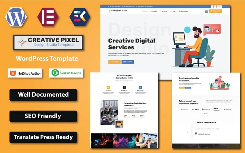 Design Studio WordPress Elementor Template – Modern Portfolio Website for Creatives & Agencies