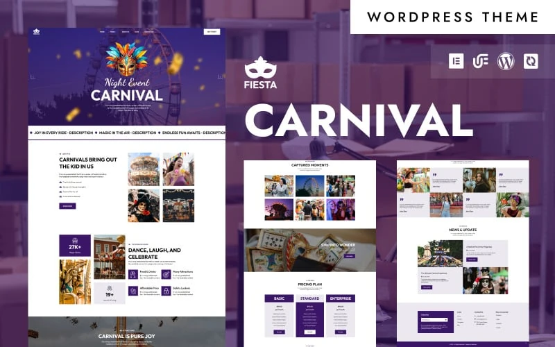 Fiesta - Carnival Shows & Celebration WordPress Elementor Theme