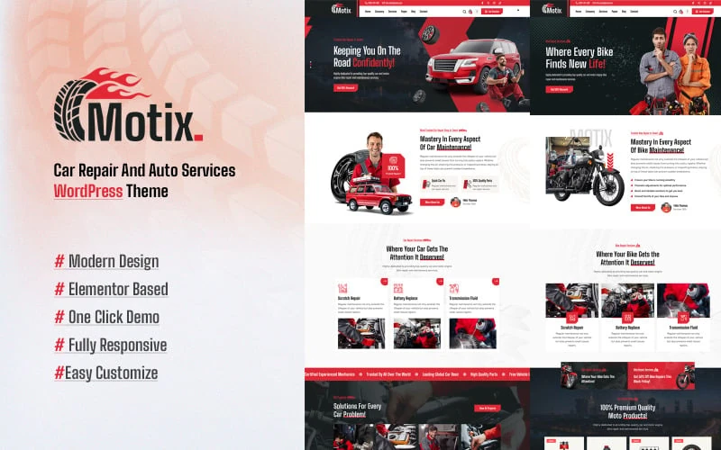 Motix - Car Repair & Auto Services WordPress Theme