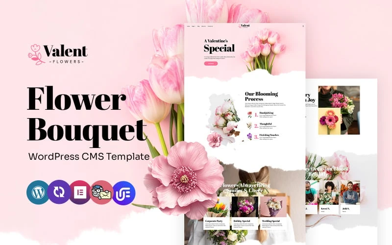 Valent - Flower Boutique, Wedding Flowers And Florist Multipurpose WordPress Elementor Theme