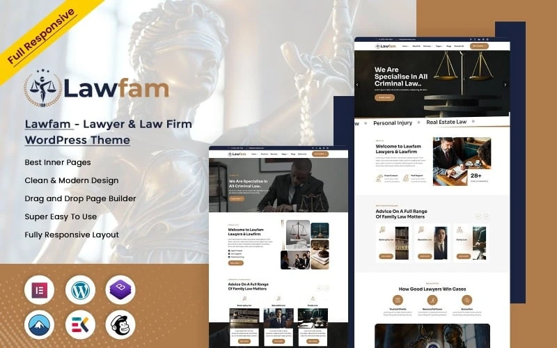 Lawfam - Lawyer & Law Firm WordPress Theme
