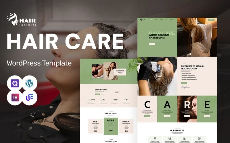 Hair Infiniti - Hair Salon And Beauty Care WordPress Elementor Theme