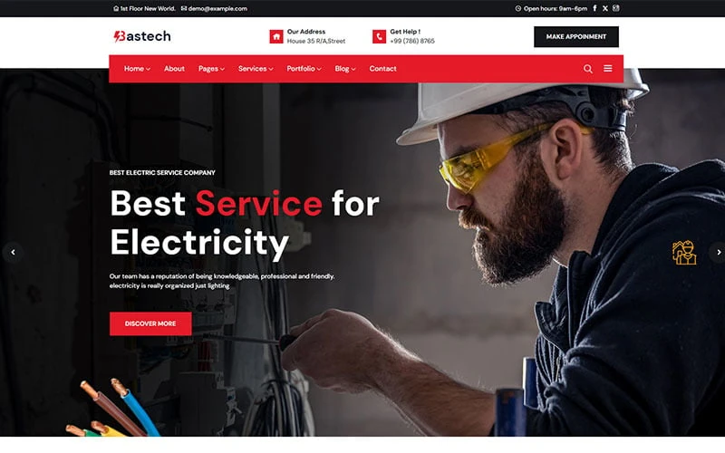 Bastech - Electrical Service WordPress Theme