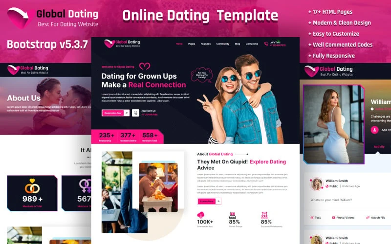 Global Dating - Dating Platform & Agency Clean Bootstrap HTML5 Multipurpose Website Template