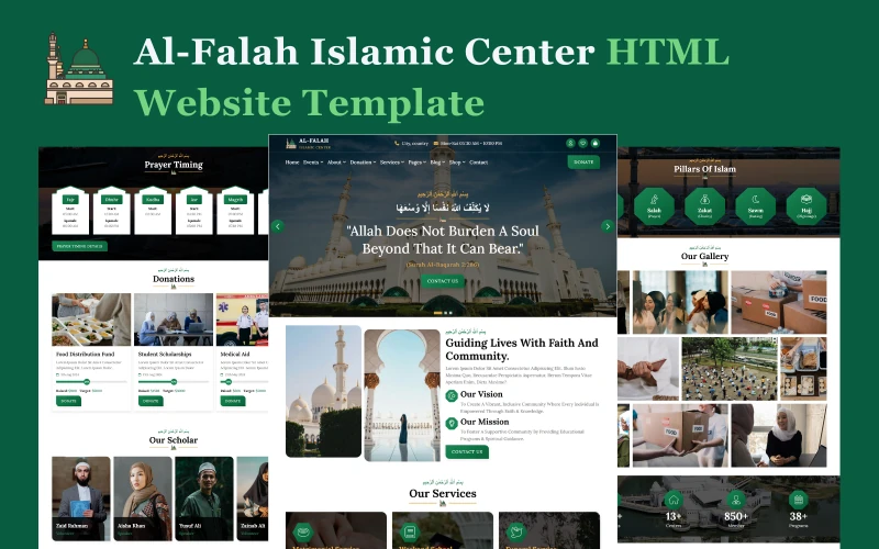 Al-Falah - Islamic Center HTML5 Website Template