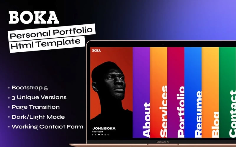 Boka - Personal portfolio html template
