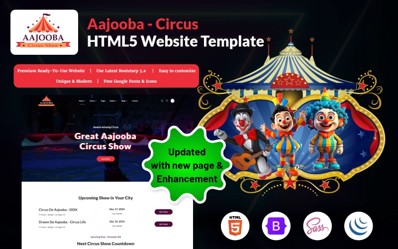 Aajooba - Circus HTML5 Website Template