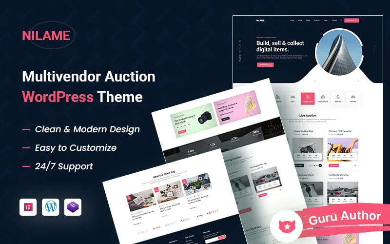 Nilame - Multi Vendor Auction & Art Store Elementor WordPress Theme