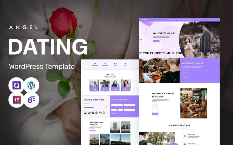 Angel - Dating Platform And Relationship Services WordPress Elementor Theme