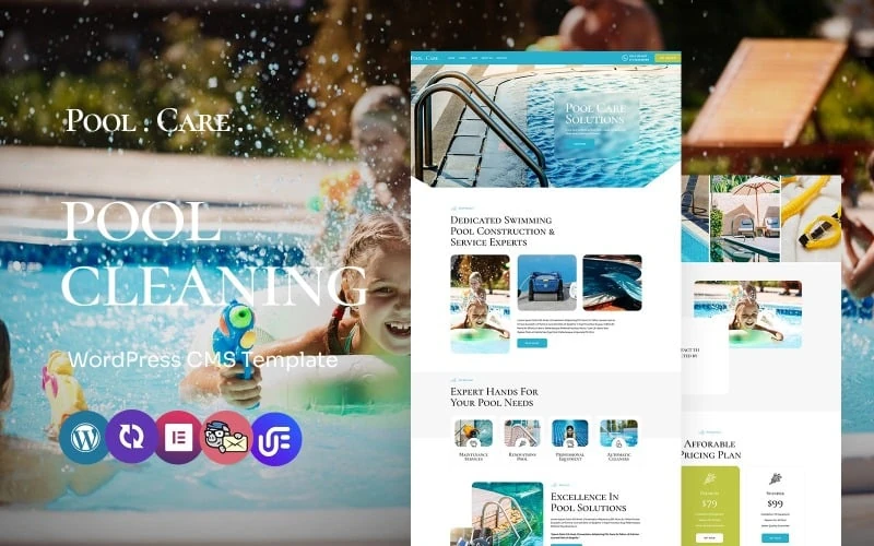 Poolcare - Modern Swimming Pool Cleaning and Maintenance Service WordPress Elementor Theme