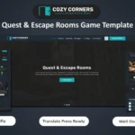 Cozy Corners - Quest & Escape Rooms Game WordPress Elementor Template