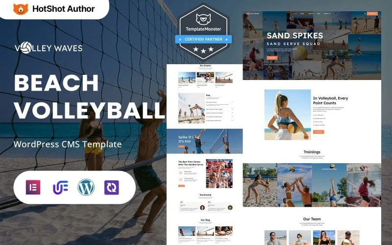 Volley Waves - Beach Volleyball Club, Academy And Coaching WordPress Elementor Theme