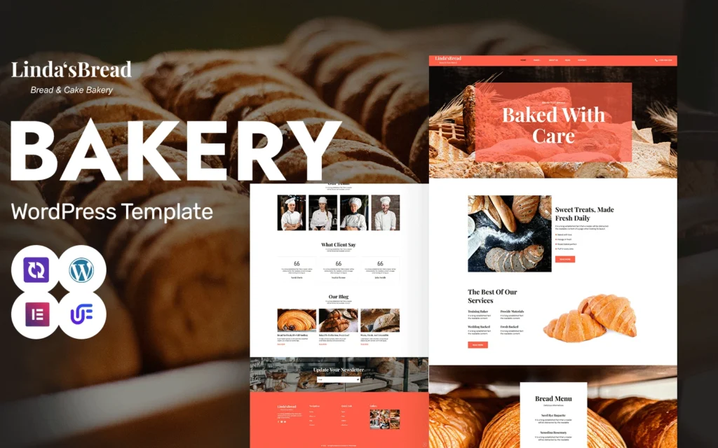Linda's Bread - Bakery And Organic Bread WordPress Elementor Theme