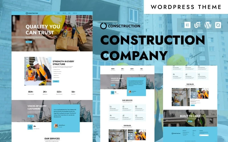 Consctruction - Engineering & Construction Firm WordPress Elementor Theme