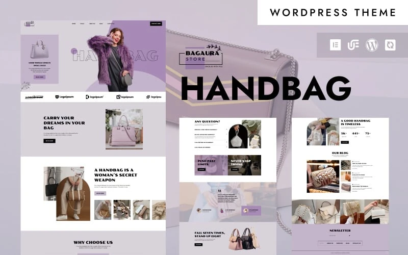BagAura - Fashion Handbags & Stylish Handbags WordPress Elementor Theme