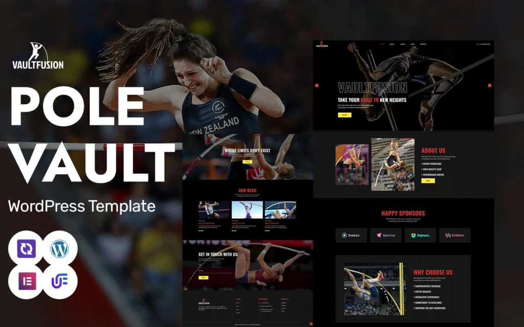 Vault Fusion - Pole Vault Training And Coaching WordPress Elementor Theme