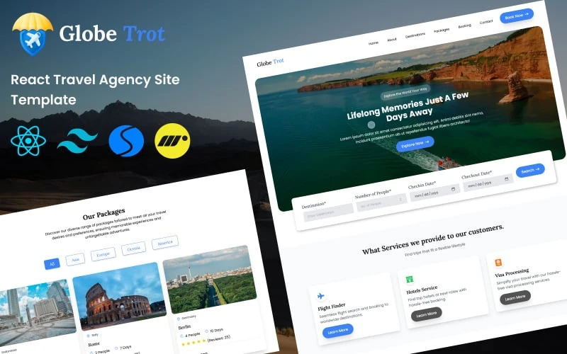 Globe Trot - React Travel Agency Website Template