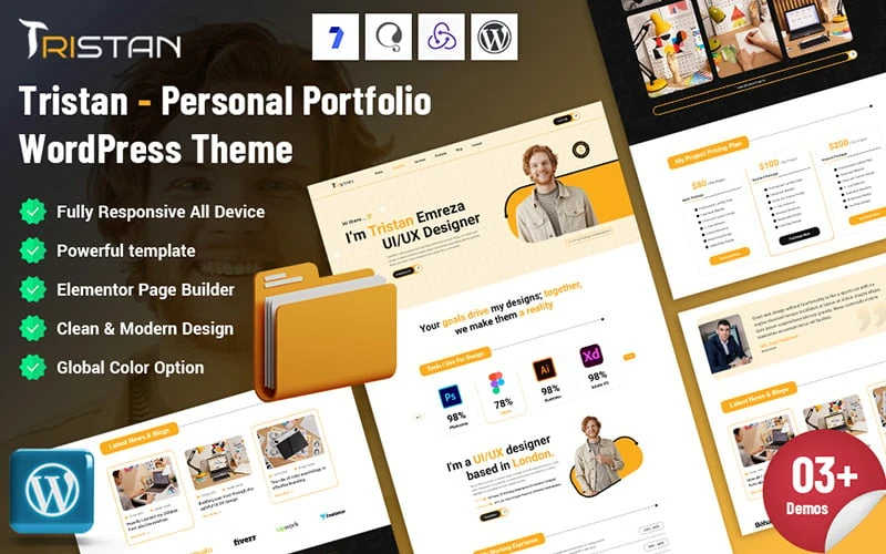 Tristan - Personal Portfolio WordPress Theme