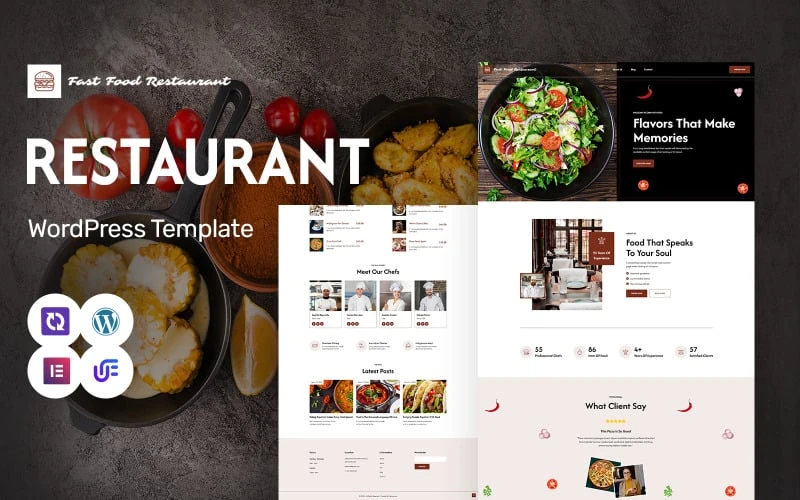 Fast Food Restaurant - Elegant Restaurant And Café WordPress Elementor Theme