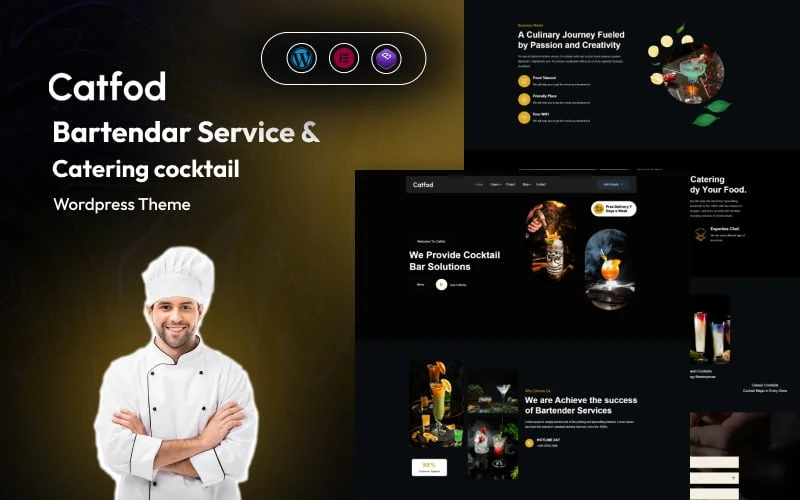 Catfod - Bartender Services & Catering Cocktail WordPress Theme