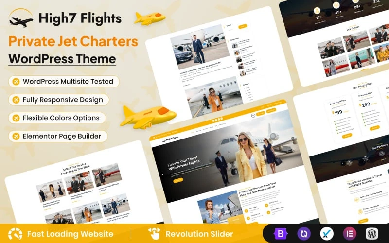 High7 Flights - Private Jet Charters WordPress Theme