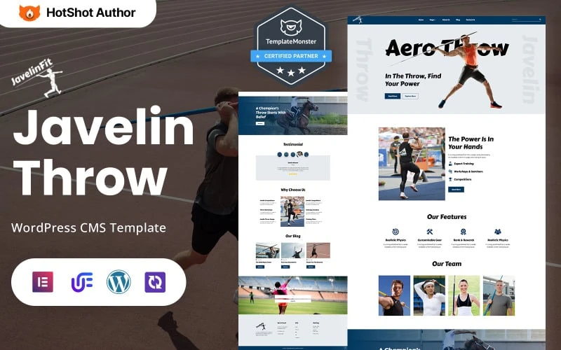 JavelinFit - Javelin Throw Club And Sports WordPress Elementor Theme