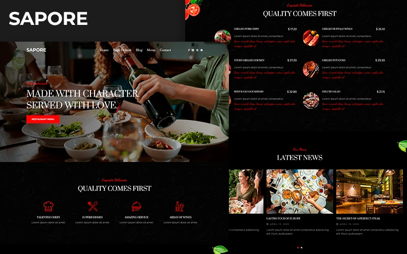 SAPORE - WordPress Theme For Restaurants and Cafes