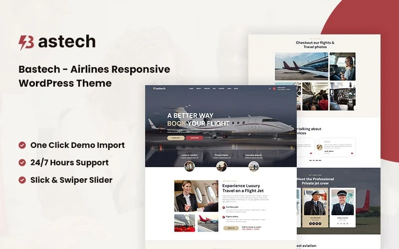 Bastech - Airlines Responsive WordPress Theme