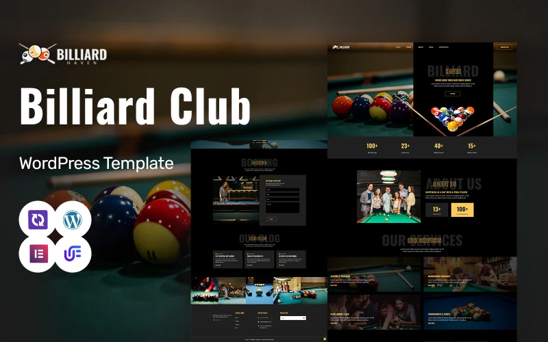 Billiard Haven - Pool And Billiards Club WordPress Elementor Theme