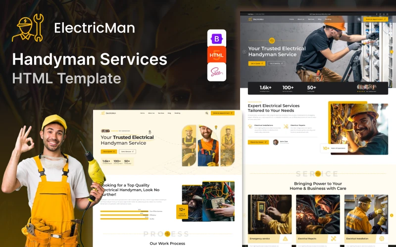 Electric Man - Handyman & Electrical Repair Services HTML5 Template