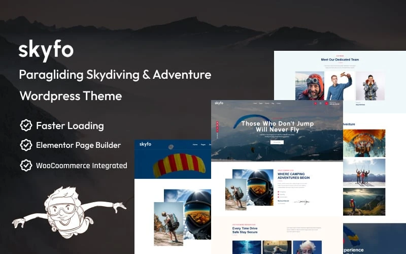 Skyfo - Paragliding Skydiving And Adventure WordPress Theme