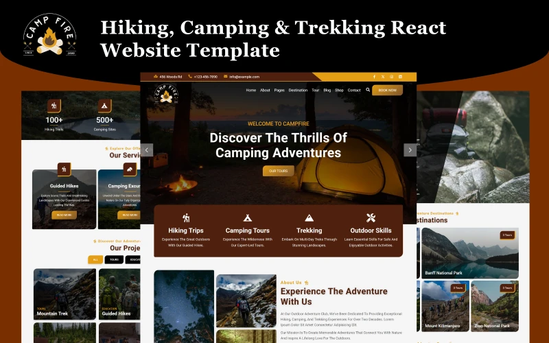 Campfire – Hiking, Camping and Trekking React Website Template