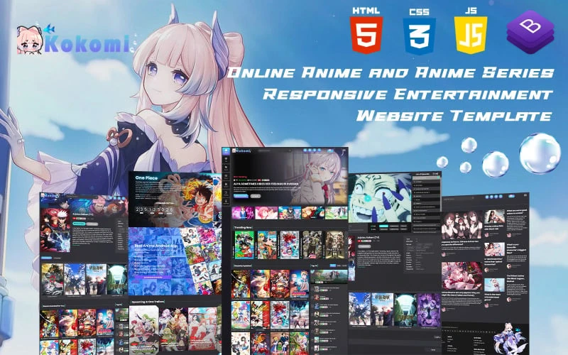 Kokomi - Online Anime and Anime Series Responsive Entertainment Website Template