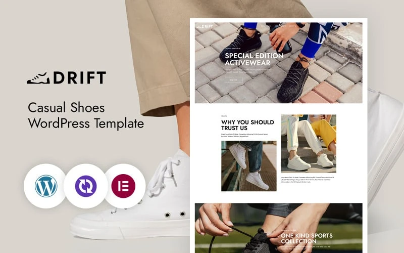 Drift – Shoes Store WordPress CMS Elementor Template