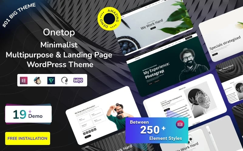 Onetop - Minimalist Multipurpose & Landing Page WordPress Theme