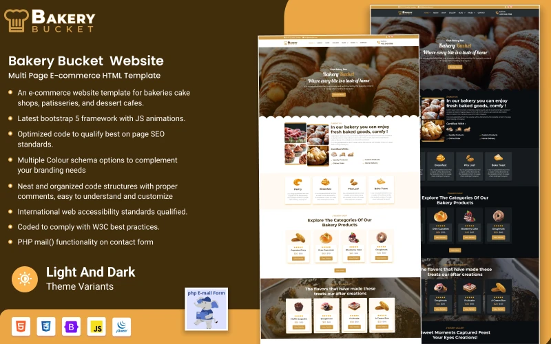 Bakery Bucket – Bakery and food store eCommerce Website Template