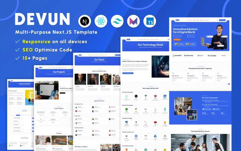 Devun – IT Solutions & Business Services Multipurpose Responsive Next.js Website Template